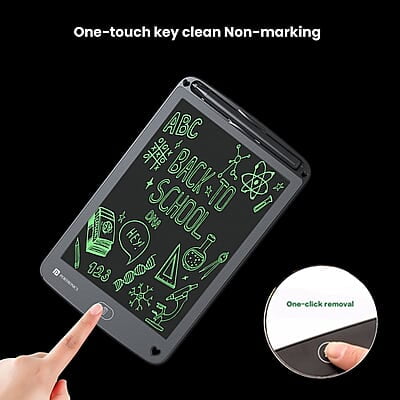 Portronics Ruffpad 12E Re-Writable LCD Writing Pad with 30.4cm (12 inch) Writing Area, India's First Notepad