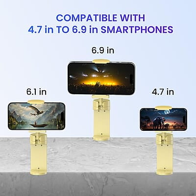 Portronics Mobot Clip Mobile Holder with 360° Adjustable Angles, Light Weight, Pocket Friendly, Mobile Stand for Table