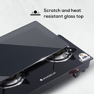 Wonderchef Platinum Plus 2 Burner Auto Glass Cooktop 6mm Toughened Glass Auto Ignition