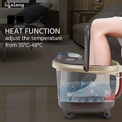 Lifelong LLM279 Corded Electric Foot Spa and Massager with 4 Automatic Rollers & 4 Manual Rollers, Digital Panel
