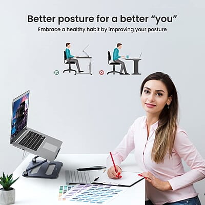 Portronics My Buddy K10 Portable Laptop Stand with Multiple Height Adjustable Angles, Fan-Based Ventilated Bottom