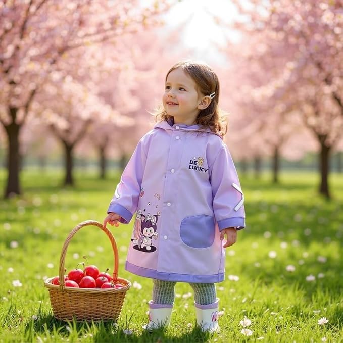 HOUSE Cutest Kuromi Print Rain Coat for little kids for rainy season, Size For 3-4 Years(Small) HOUSE Cutest Kuromi Print Rain Coat for little kids for rainy season, Size For 3-4 Years(Small)