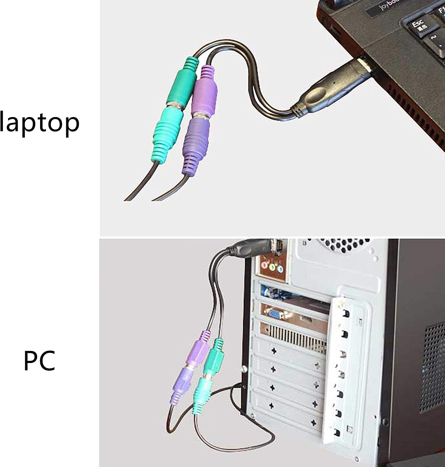 USB 2.0 Male to Dual PS/2 Female Converter ,Connector ,Adapter , Cable For Keyboard Mouse (Multicolor) USB 2.0 Male to Dual PS/2 Female Converter ,Connector ,Adapter , Cable For Keyboard Mouse (Multicolor)