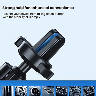 Portronics Clamp Y Adjustable Air Vent Mobile Holder for Car with 360° Rotational