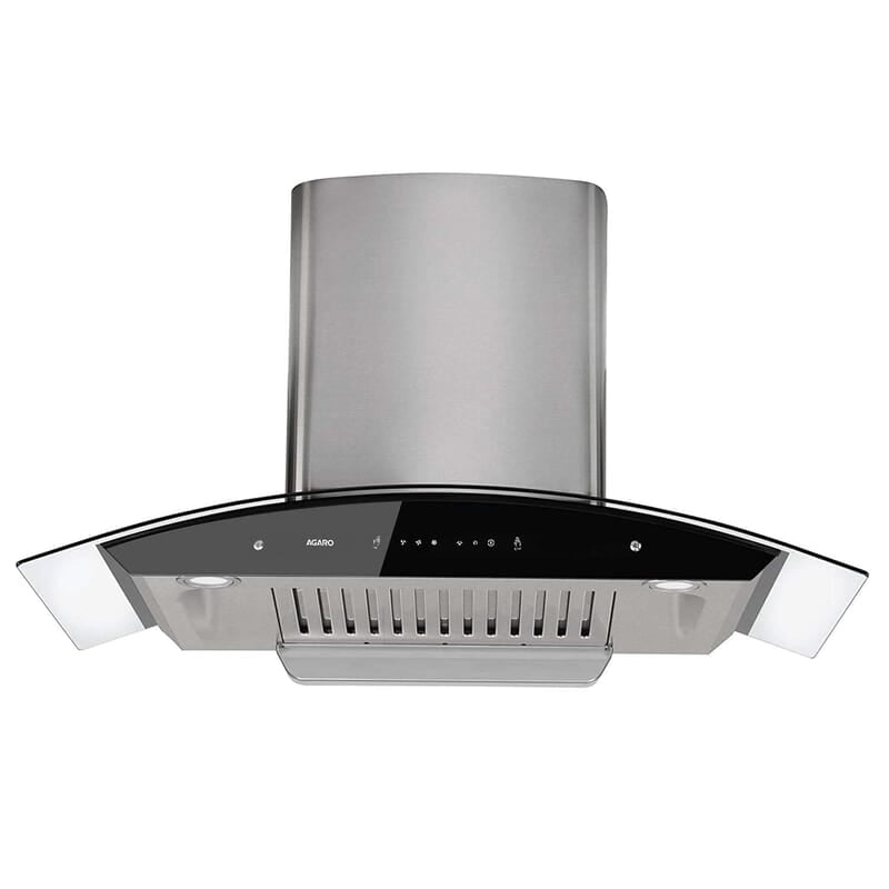 AGARO Grand Kitchen Chimney 90 cm 1200 m3/hr Auto-Clean Curved Glass Kitchen Hood AGARO Grand Kitchen Chimney 90 cm 1200 m3/hr Auto-Clean Curved Glass Kitchen Hood