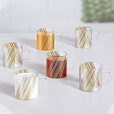 Borosil Vision Prism Tea n Coffee Classic Mug Set of 6 Pcs 210 ml | Borosillicate Glass, Microwave Safe, Scratch Resistance, Lightweight | for Chai, Green Tea, Milk Borosil Vision Prism Tea n Coffee Classic Mug Set of 6 Pcs 210 ml | Borosillicate Glass, Microwave Safe, Scratch Resistance, Lightweight | for Chai, Green Tea, Milk