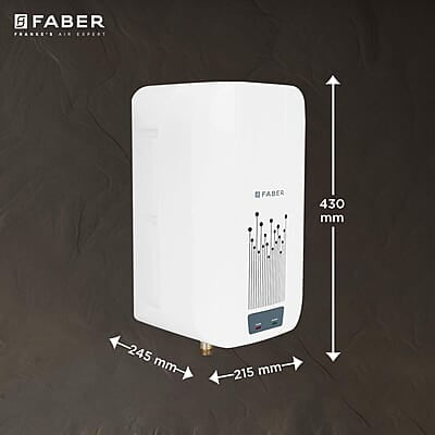 Faber Zippy Instant Geyser 5 Litre 3000W Powerful Heating Superior Energy Efficiency