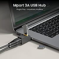 Portronics Mport 3A USB Hub (3-in-1), Multiport Adapter with USB 3.0 & 2-Port USB 2.0, Upto 5 Gbps High Data Transfer Speed for PC, Laptop & Mac (Black) Portronics Mport 3A USB Hub (3-in-1), Multiport Adapter with USB 3.0 & 2-Port USB 2.0, Upto 5 Gbps High Data Transfer Speed for PC, Laptop & Mac (Black)