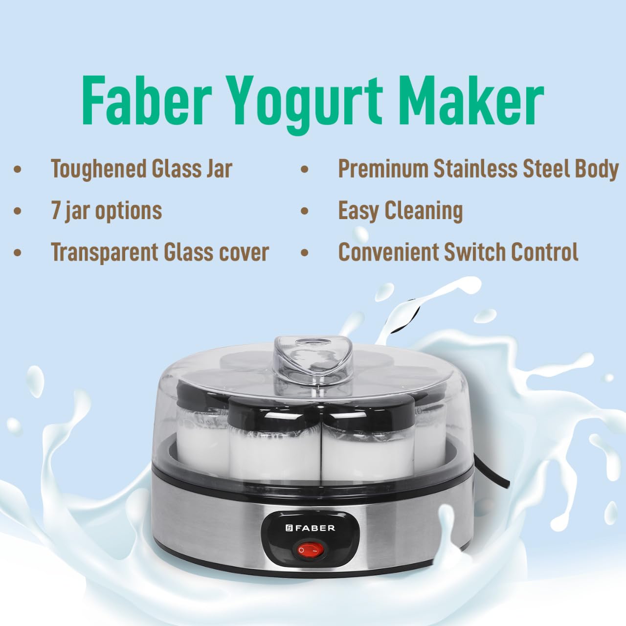 Faber 7 Jar Portable Yogurt Maker