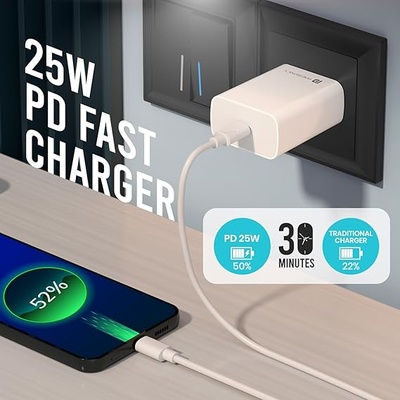 Portronics Adapto 70 33W Fast Charger Adapter with Dual Output (USB + Type C) Supports PPS Charging Via Type C Port, 27W Dash, Warp 27W, Dart, Super Dart 27W(White) Portronics Adapto 70 33W Fast Charger Adapter with Dual Output (USB + Type C) Supports PPS Charging Via Type C Port, 27W Dash, Warp 27W, Dart, Super Dart 27W(White)