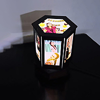 Sublimation Printed Led Rotating Lamp with 10 Photo Printed Table top Lamp