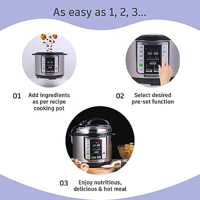 Wonderchef Nutri-Pot Electric Pressure Cooker with 7-in-1 Functions 3L capacity