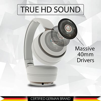 Blaupunkt BH01 Bluetooth Wireless On Ear Headphones with 18 Hrs* Playtime I Passive Noise Reduction I TF Card Slot & Built-in FM I 40MM Drivers & Soft Padded Ear Cushions