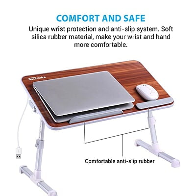 Portronics My Buddy Plus Adjustable Laptop Table with built-in USB Cooling Fan, Foldable Legs, Adjustable Angle