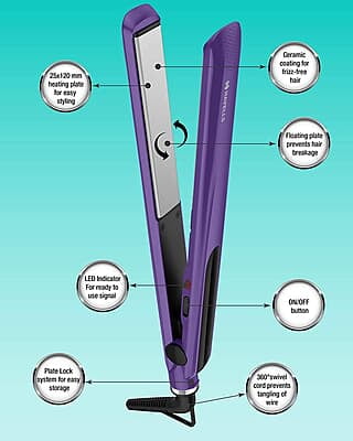 Havells HS4101 Ceramic Plates Fast Heat up Hair Straightener, Straightens & Curls, Suitable for all Hair Types Havells HS4101 Ceramic Plates Fast Heat up Hair Straightener, Straightens & Curls, Suitable for all Hair Types