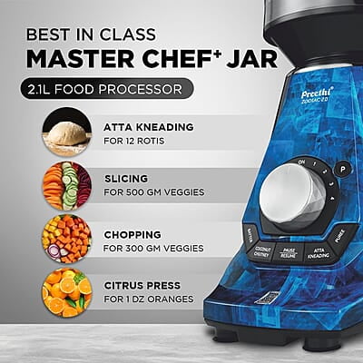 Preethi Zodiac 2.0 Mixer Grinder for Kitchen, 4 Jars 1000 Watt Mixie