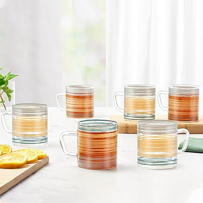 Borosil Vision Glance Tea n Coffee Classic Mug Set of 6 Pcs 210 ml | Borosillicate Glass, Microwave Safe, Scratch Resistance, Lightweight | for Chai, Green Tea, Milk Borosil Vision Glance Tea n Coffee Classic Mug Set of 6 Pcs 210 ml | Borosillicate Glass, Microwave Safe, Scratch Resistance, Lightweight | for Chai, Green Tea, Milk