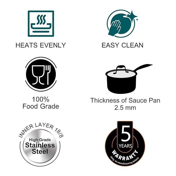 Signora Ware Artista Tri- play Sauce Pan Witht Lid 2100 ML (18 CM) Signora Ware Artista Tri- play Sauce Pan Witht Lid 2100 ML (18 CM)