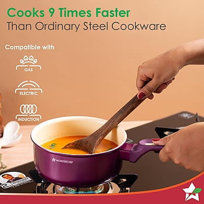 Wonderchef Bellagio Sauce Pan 16 cm 1.4 L Non-Stick Ceramic Coating Wonderchef Bellagio Sauce Pan 16 cm 1.4 L Non-Stick Ceramic Coating