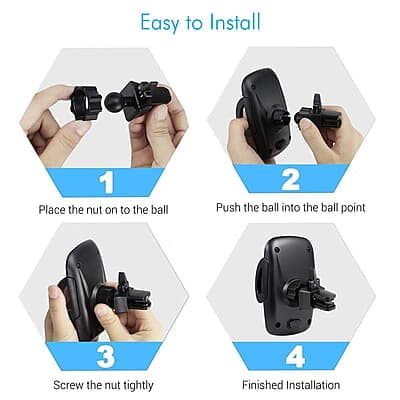 Portronics CLAMP X Car-Vent Mobile Holder 360 Degree Rotational, Strong Lock Mechanism