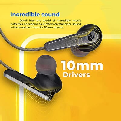 ZEBRONICS Zeb-Escape 10 Wireless BT Earphone with Neckband Volume/Media Control Magnetic earpiece
