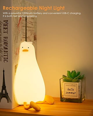 Lying Flat Duck Night Light, Led Squishy Duck Lamp, Cute Light Up Duck, Silicone Dimmable Nursery Nightlight, Rechargeable Bedside Touch Lamp Lying Flat Duck Night Light, Led Squishy Duck Lamp, Cute Light Up Duck, Silicone Dimmable Nursery Nightlight, Rechargeable Bedside Touch Lamp