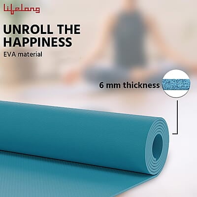 Lifelong Yoga mat for Women & Men EVA Material 6mm Anti Slip for Gym Workout Lifelong Yoga mat for Women & Men EVA Material 6mm Anti Slip for Gym Workout