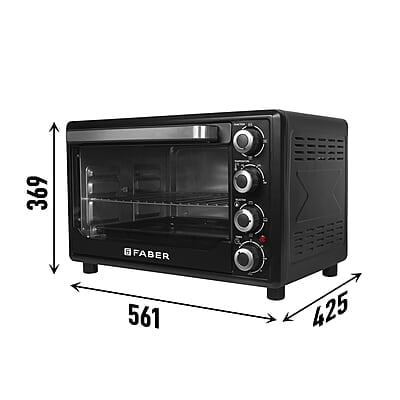 Faber FOTG BK 45 Liter (OVEN TOASTER GRILLER FOTG 45L,) Black, Medium