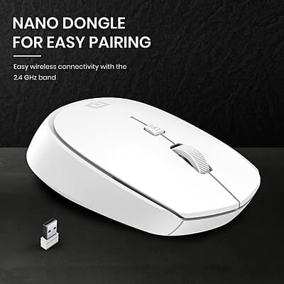 Portronics Toad 23 Wireless Optical Mouse with 2.4GHz, USB Nano Dongle, Optical Orientation, Click Wheel, Adjustable DPI