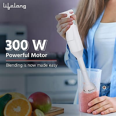 Lifelong Stainless Steel 300 Watts Hand Blender Low Noise Anti-Splash
