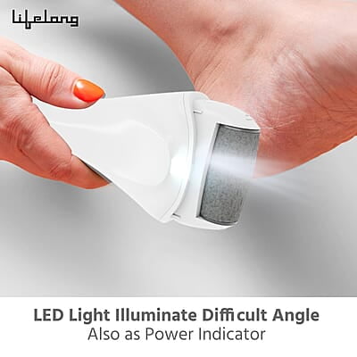 Lifelong Callus Remover for Feet Foot Scrubber for Dead Skin, 3 Changeable Roller Heads, Foot Scrubber