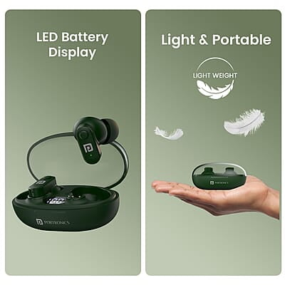 Portronics Harmonics Twins S16 in Ear Wireless TWS Earbuds with 24 Hrs Playtime Bluetooth 5.3v