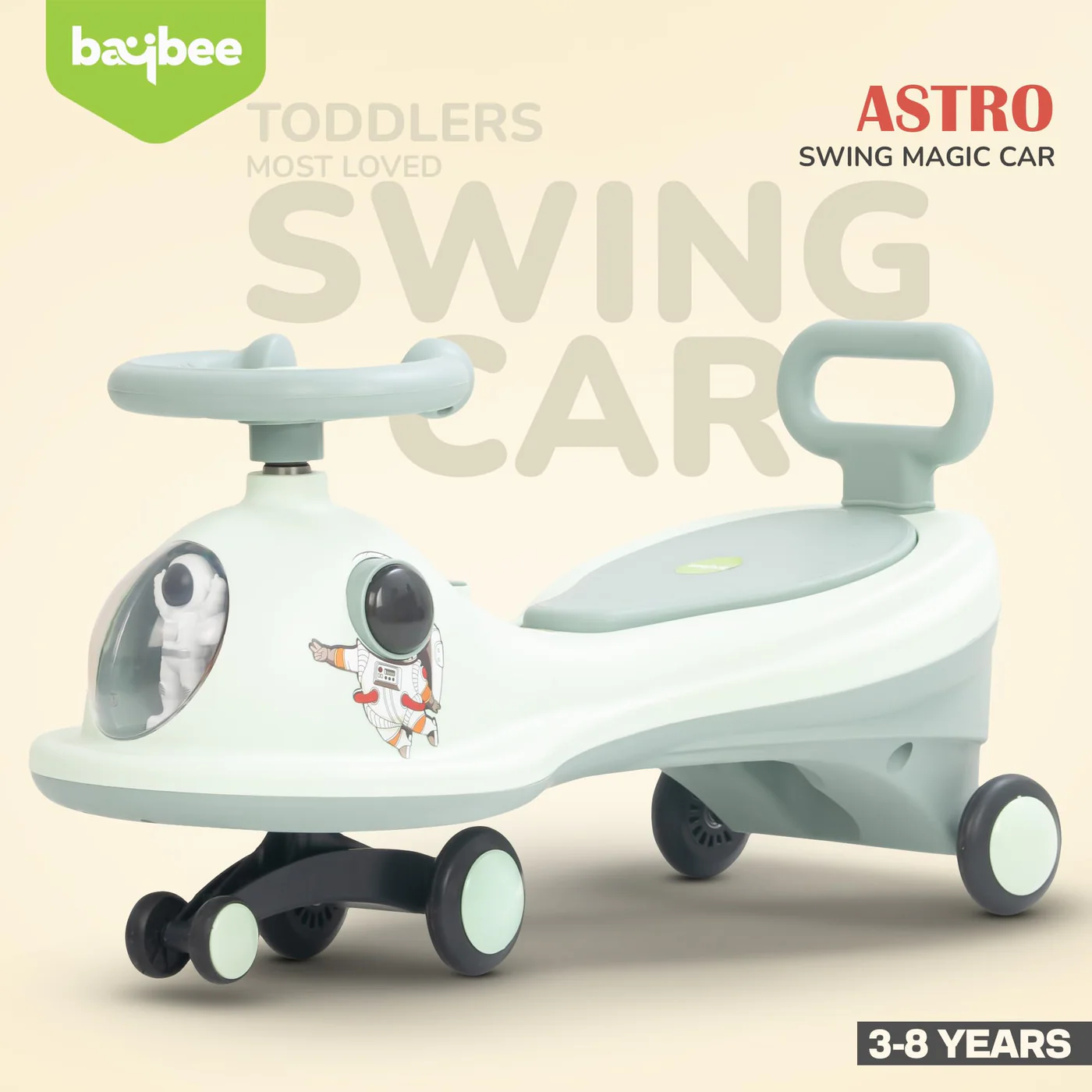 Baybee Astro Baby Swing Car for Kids-Light Blue