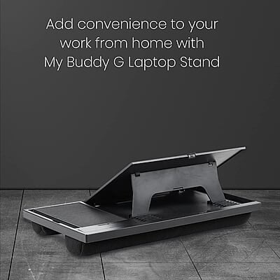 Portronics My Buddy G Laptop Desk with Storage & Mouse Pad, Adjustable Height, Compatible