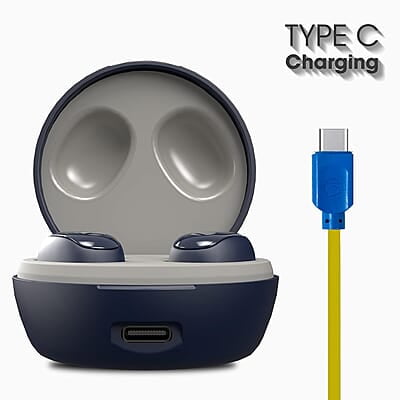 ZEBRONICS ZEB-SOUND BOMB 1 TWS Earbuds with BT5.0, Up to 12H Playback, Touch Controls, Voice Assistant, Splash Proof with Type C Portable Charging Case
