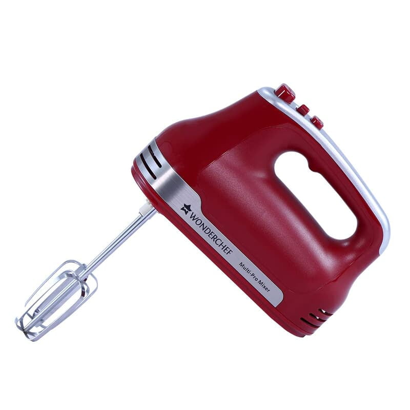 Wonderchef Crimson Edge 5 Speed Electric Hand Mixer 300W  SS Whisk Beaters and Dough Hooks