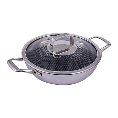 Wonderchef Stanton 28 cm Non-stick Kadhai/Kadai with Lid - 3.4 litre 3 ply steel Wonderchef Stanton 28 cm Non-stick Kadhai/Kadai with Lid - 3.4 litre 3 ply steel