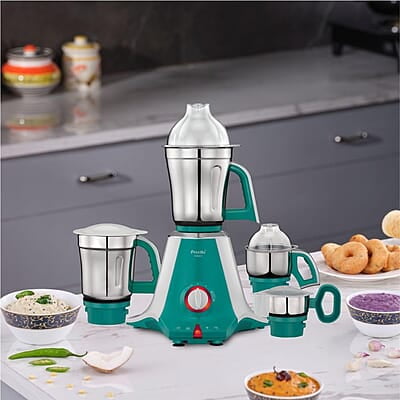 Preethi Aries MG 216 mixer grinder 750 watt, Green, 4 Jars, Vega W5 motor with 5yr Warranty