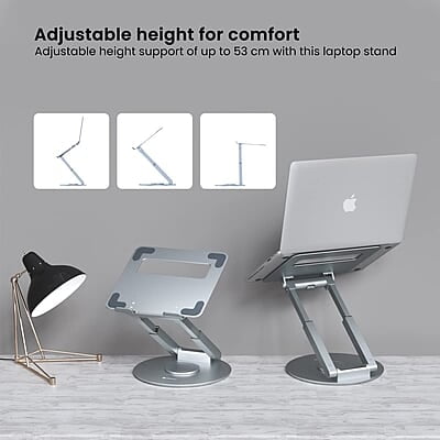 Portronics My Buddy K8 Portable Laptop Stand with 360° Rotating Base, Posture Support, Adjustable Height