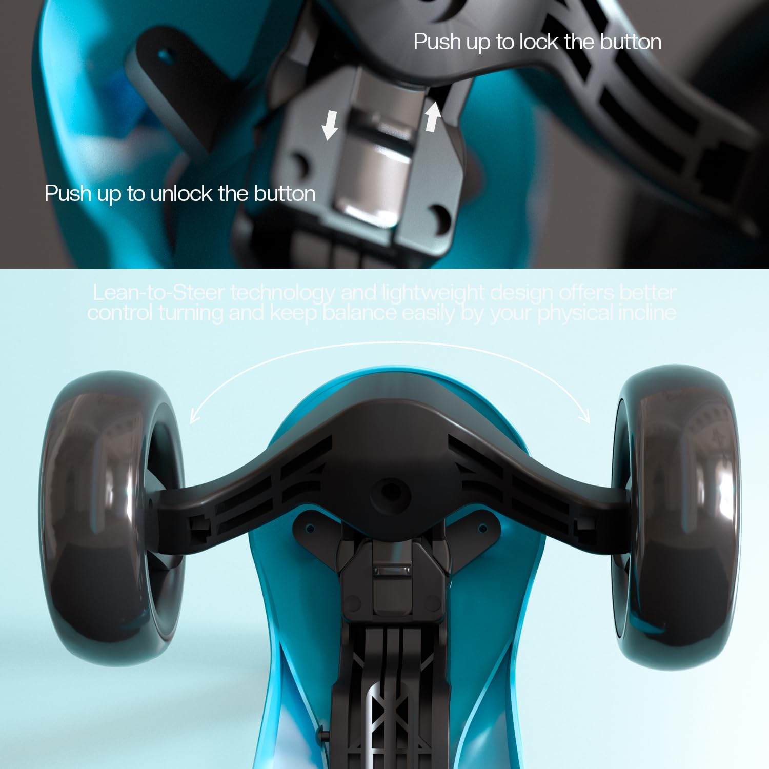 Baybee Alpha Glide Kick Scooter for Kids - Light Blue Baybee Alpha Glide Kick Scooter for Kids - Light Blue