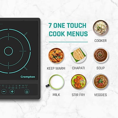 Crompton Instaserve 1500 W Induction Cooktop New with Tactile Push Buttons