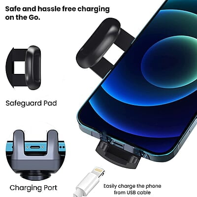 Portronics Clamp Y Adjustable Air Vent Mobile Holder for Car with 360° Rotational