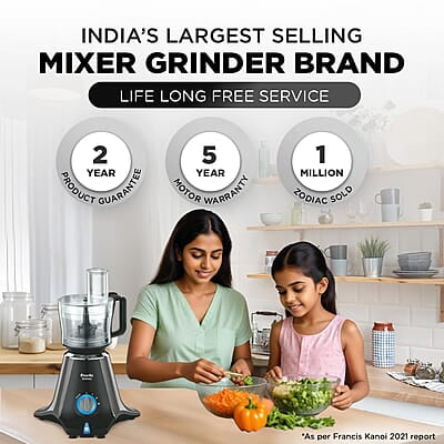 Preethi Zodiac Mg-218 Mixer Grinder for Kitchen, 5 Jars 750 Watt Mixie