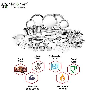 Shri & Sam Stainless Steel Shagun Dinner Set