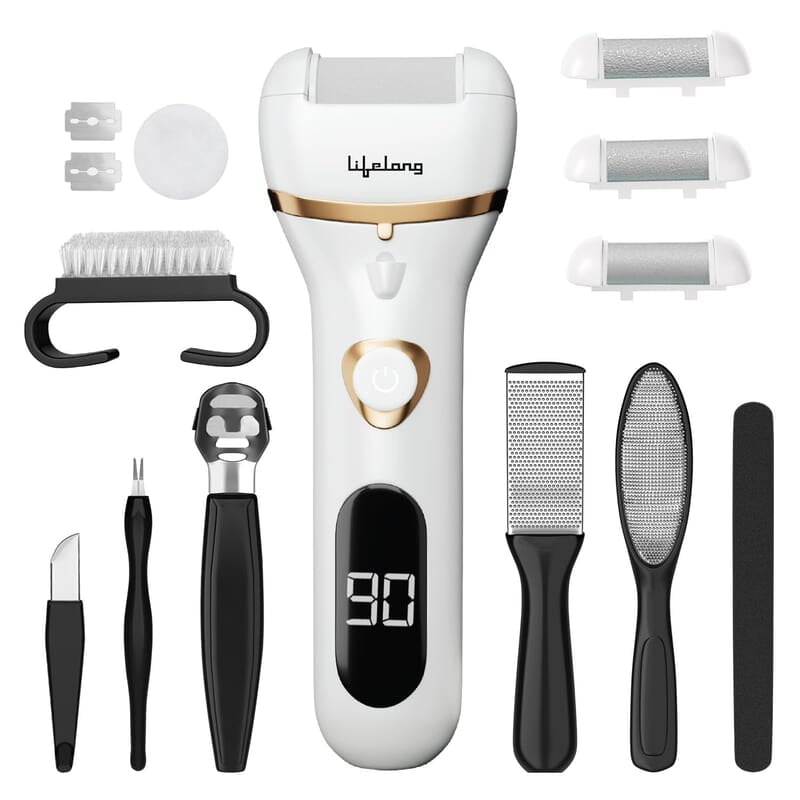 Lifelong Callus Remover for Feet with Pedicure Kit, Callus Remover For Feet Electronic, CallusRemover, 3 Roller Heads, 2 Speeds & Rechargeable Battery Lifelong Callus Remover for Feet with Pedicure Kit, Callus Remover For Feet Electronic, CallusRemover, 3 Roller Heads, 2 Speeds & Rechargeable Battery