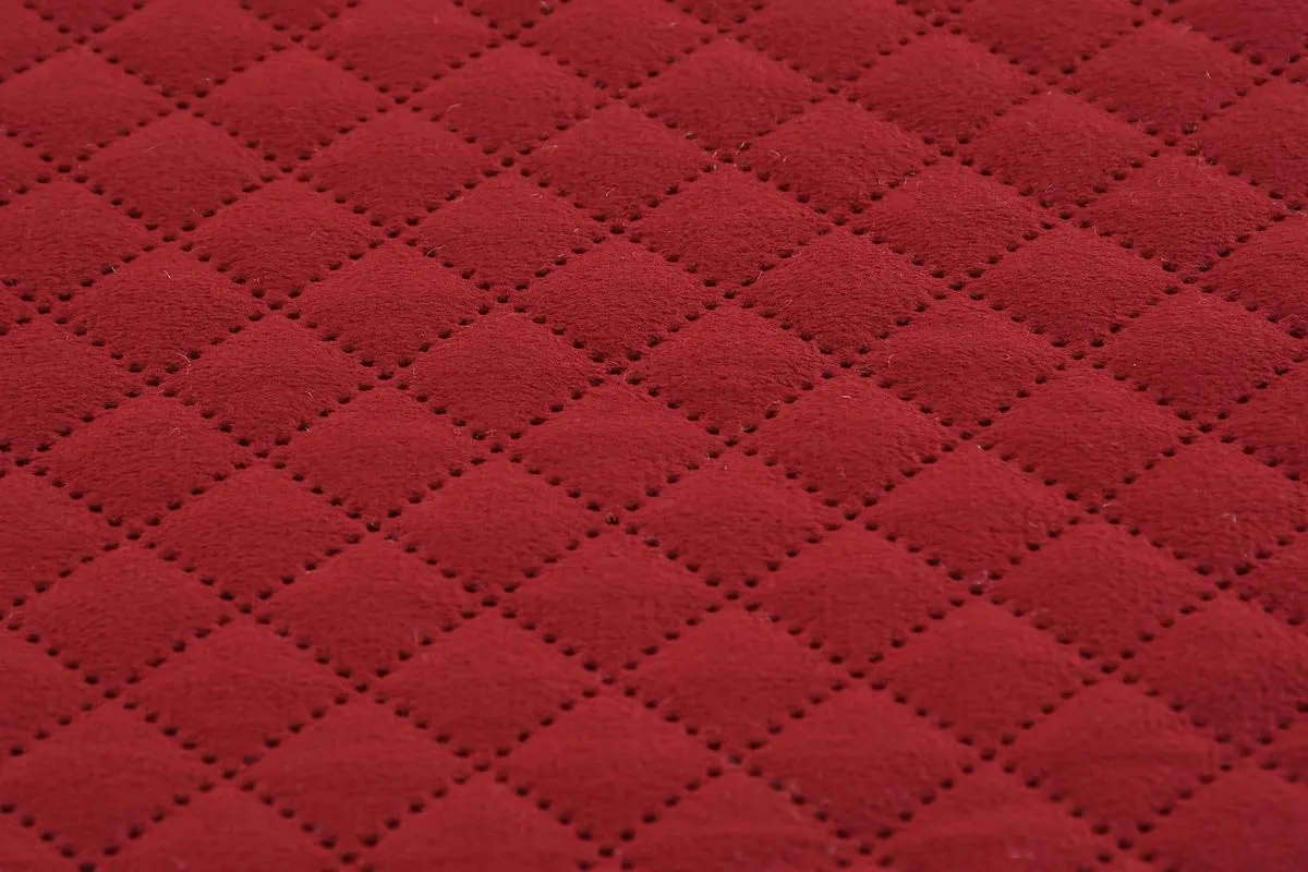 Bed Runner Velvet Ultrasonic with Cushion Cover - Maroon (Classic)