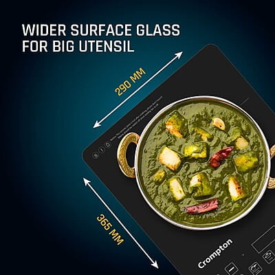 Crompton Instaserve 2100 W Induction Cooktop with 12 Feather Touch Buttons