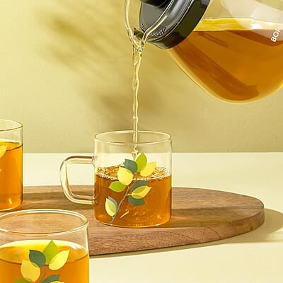 Borosil Vision Green Leaves Tea n Coffee Classic Mug Set of 6 Pcs 190 ml | Borosillicate Glass, Microwave Safe, Scratch Resistance, Lightweight | for Chai, Green Tea, Milk | Transparent Borosil Vision Green Leaves Tea n Coffee Classic Mug Set of 6 Pcs 190 ml | Borosillicate Glass, Microwave Safe, Scratch Resistance, Lightweight | for Chai, Green Tea, Milk | Transparent