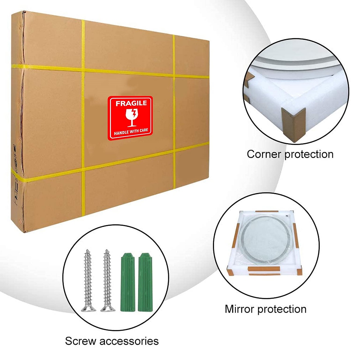 Rectangular LED Touch Sensor Mirror