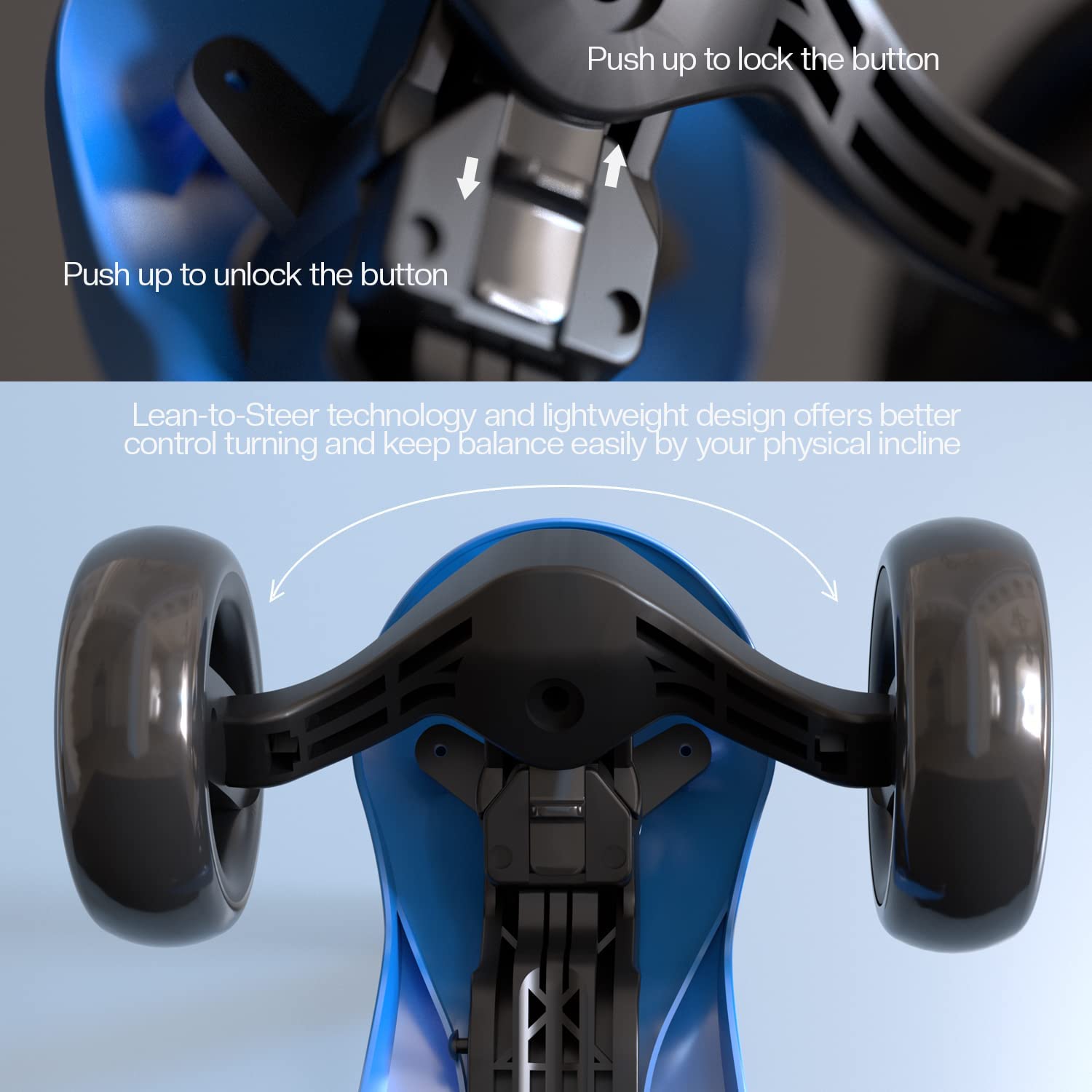 Baybee Alpha Glide Kick Scooter for Kids- Dark Blue Baybee Alpha Glide Kick Scooter for Kids- Dark Blue